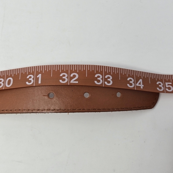 LP BY LINEA PELLE COGNAC BROWN LEATHER & BLACK STRETCH FOLD OVER BELT WOMEN M - Picture 12 of 15